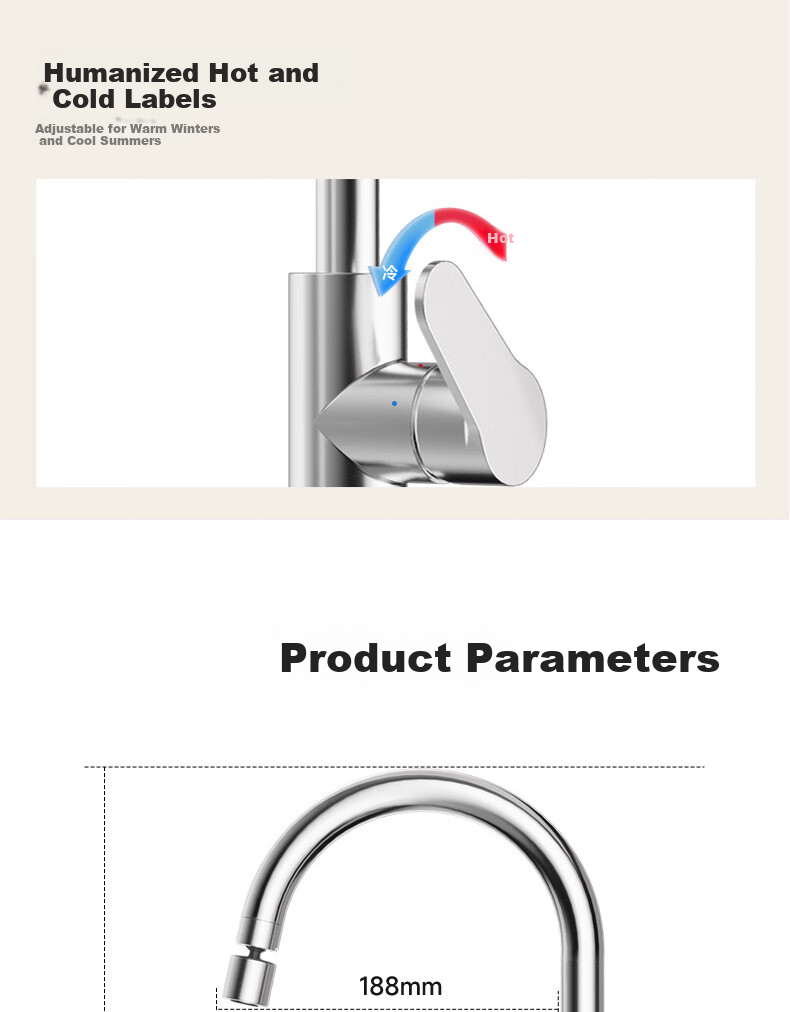 Смеситель для кухни ARROW Hot And Cold Kitchen Faucet с двойным распылением воды, двойным управлением горячей и холодной водой, вращением на 360°, кран для раковины, модель AE45402CP, цвет хром