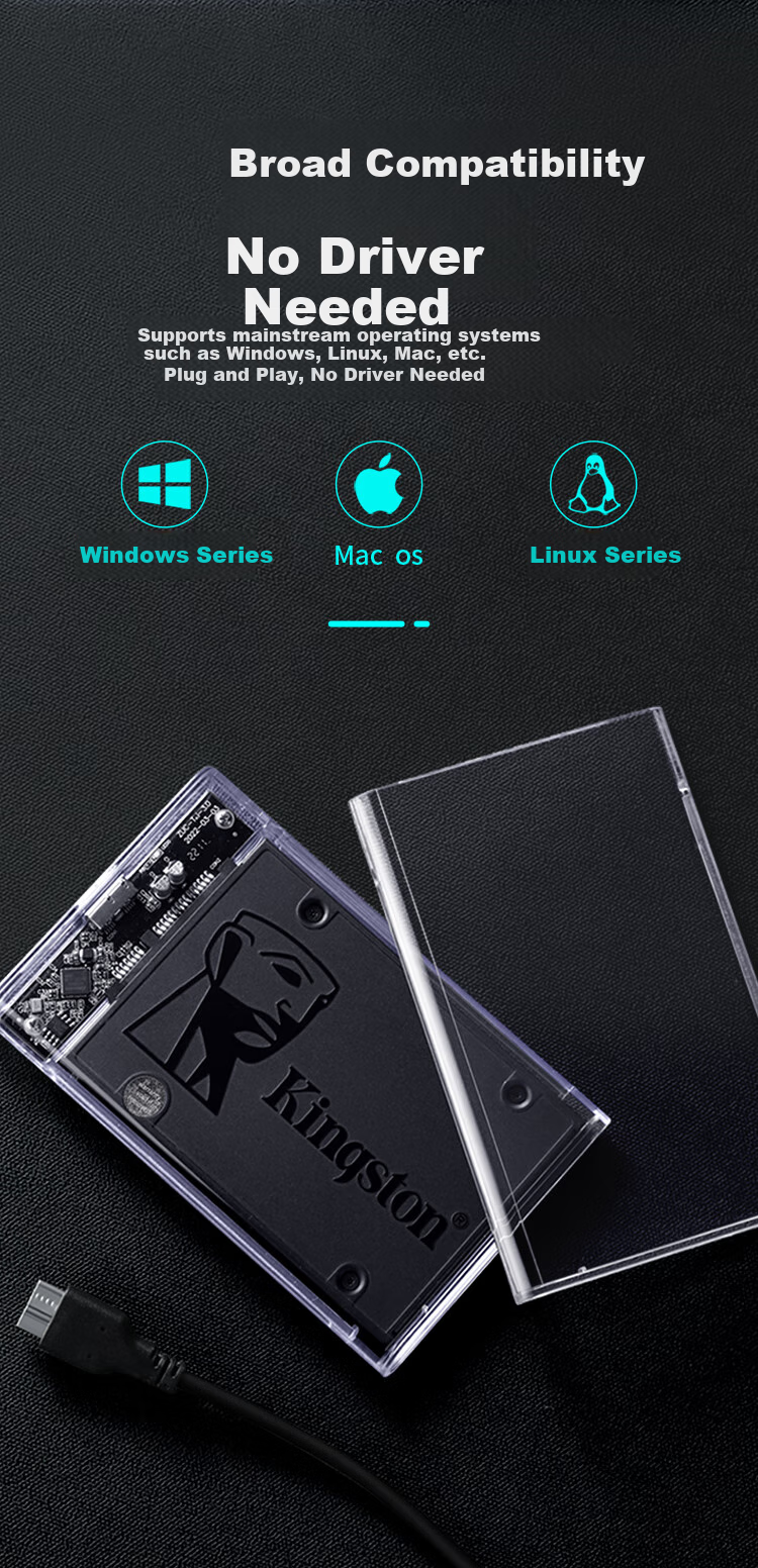 Внешний корпус для жесткого диска BUBM 2.5 дюйма, USB 3.1 Type-C, SATA, совместим с ноутбуками и настольными компьютерами, для SSD и HDD