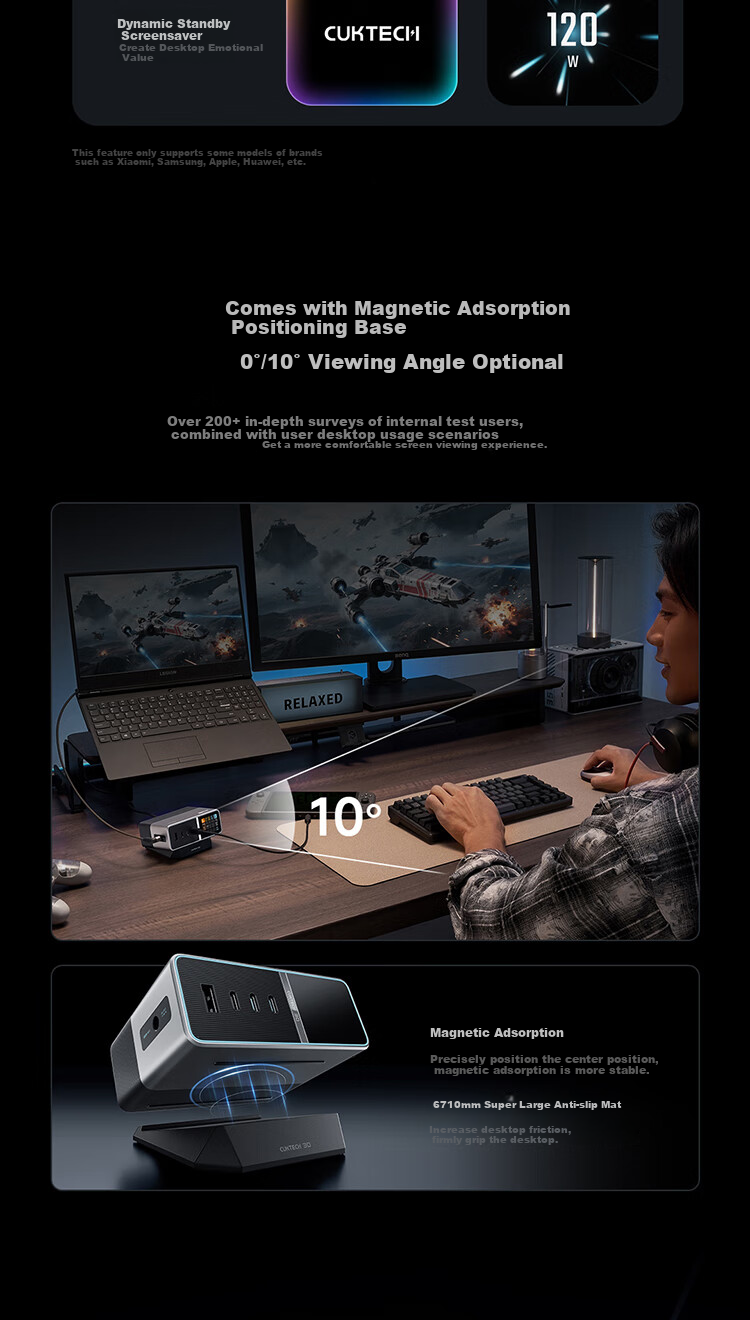 Зарядная станция CUKTECH Kuotai Ke No. 30 Super Power Station Ultra Desktop Charger, 300W, GaN, для ноутбуков, Xiaomi, Apple