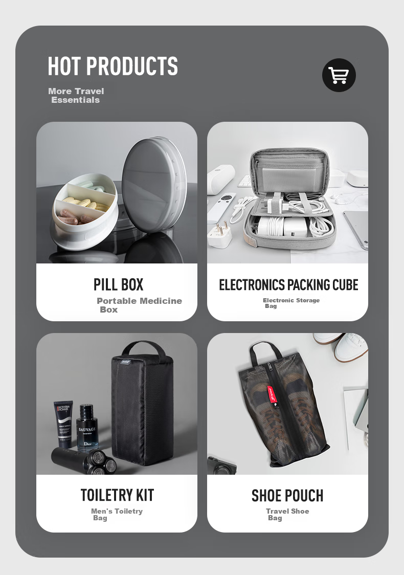 Набор сумок для хранения Pack All, косметичка, органайзер для туалетных принадлежностей, комплект для хранения различных предметов, серый