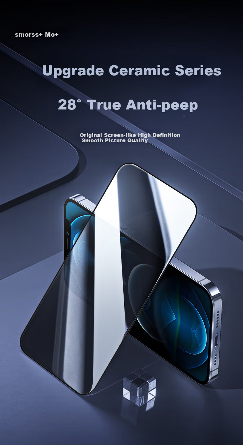 Защитное стекло Smorss для Apple iPhone 12/12 Pro, 2 шт., антишпионское, противоударное, HD Clear, антибликовое, с защитой от отпечатков пальцев