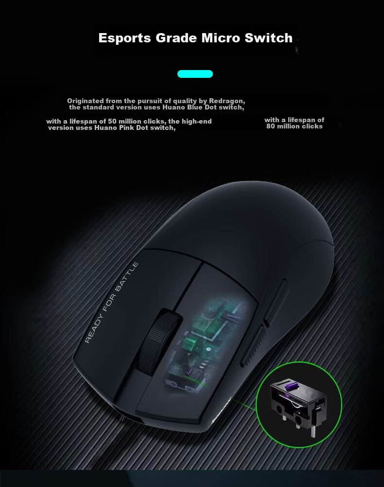 Игровая мышь REDRAGON G49 Tri-Mode, беспроводная, Bluetooth, 2.4GHz, оптическая, 26000 DPI, черный