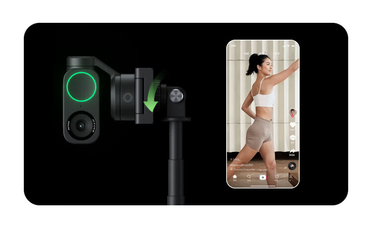 Веб-камера Insta360 Link 2 Gimbal Edition, 4K HD, для конференций и стримов, с AI-трекингом, USB/Type-C, Plug and Play, черный
