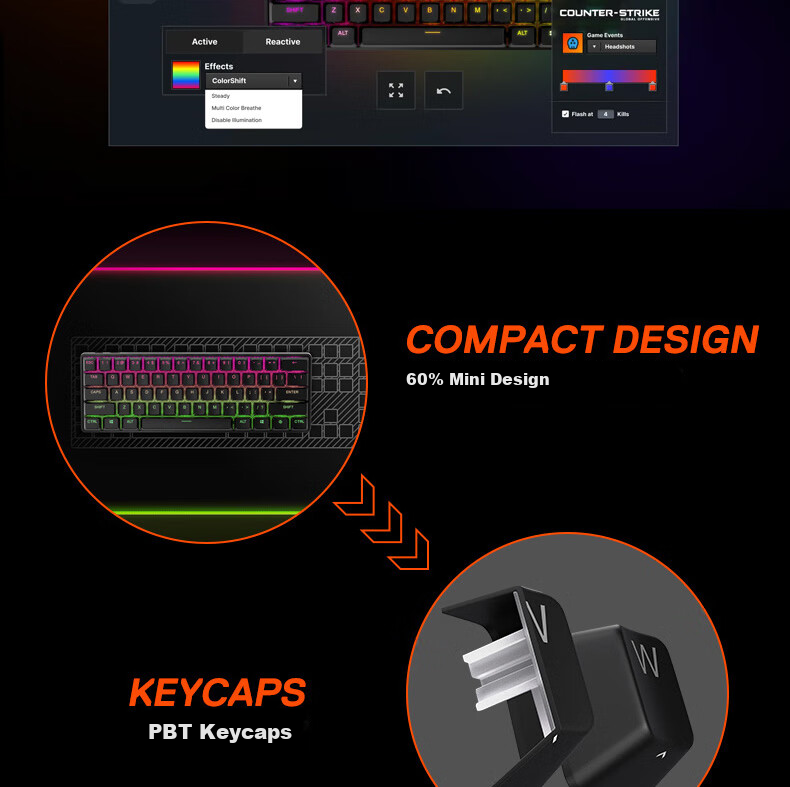 Игровая механическая клавиатура SteelSeries Apex Pro Mini, проводная, 61 клавиша, магнитные переключатели, RGB-подсветка