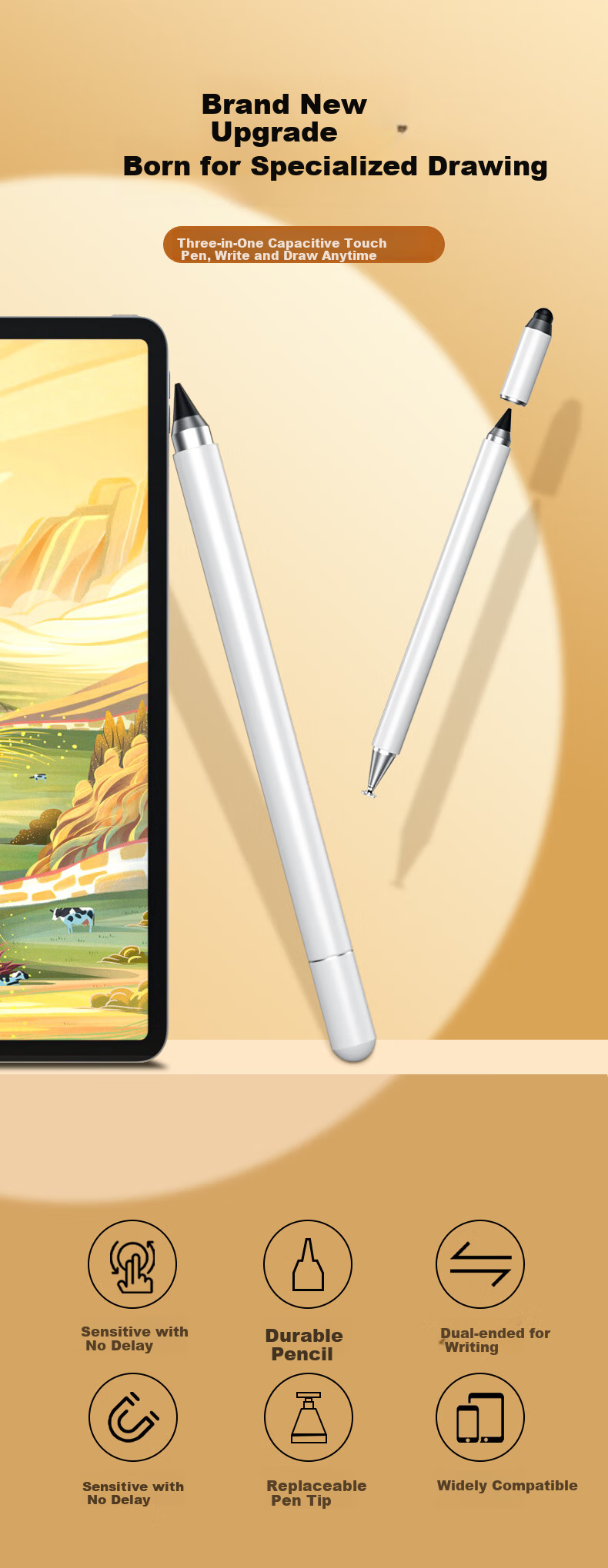 Стилус LinkStone для Apple и Huawei планшетов, телефонов, для письма и рисования, долговечный графитовый карандаш, универсальный для детей
