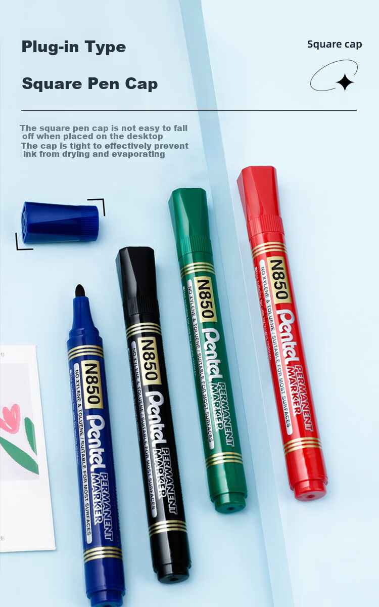 Маркер Pentel N850, на масляной основе, круглый наконечник, синий
