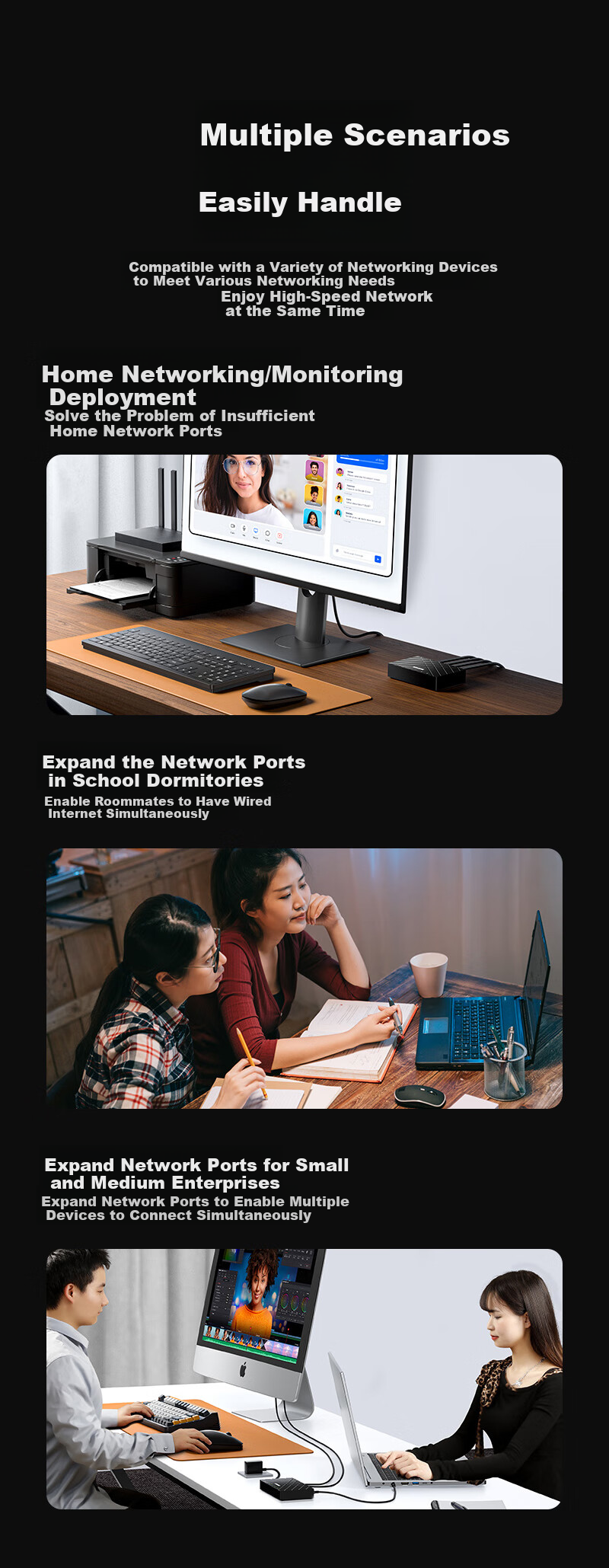 Gigabit Ethernet-коммутатор SAMZHE SZ-HJQ05, 5 портов, неуправляемый, для дома и офиса