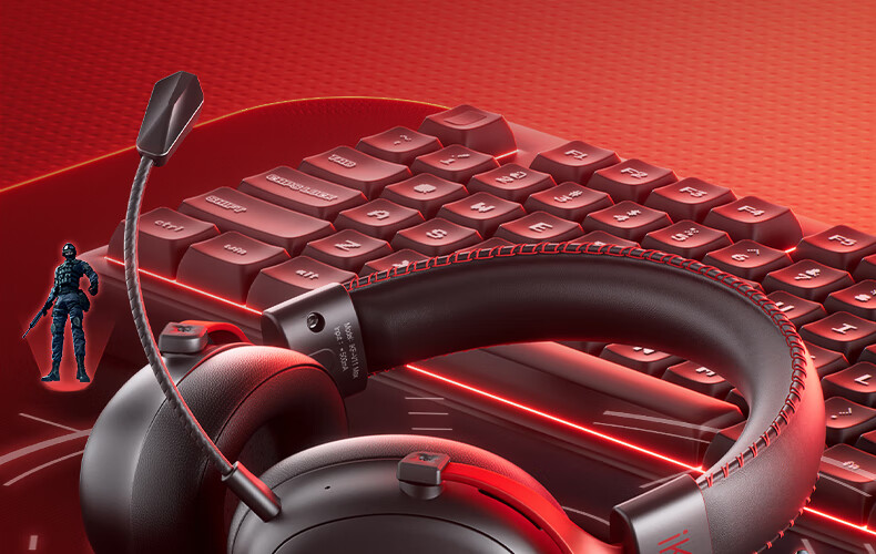 Игровые наушники iKF V11 Max с микрофоном, беспроводные, Bluetooth, 7.1 звук, белый с синим