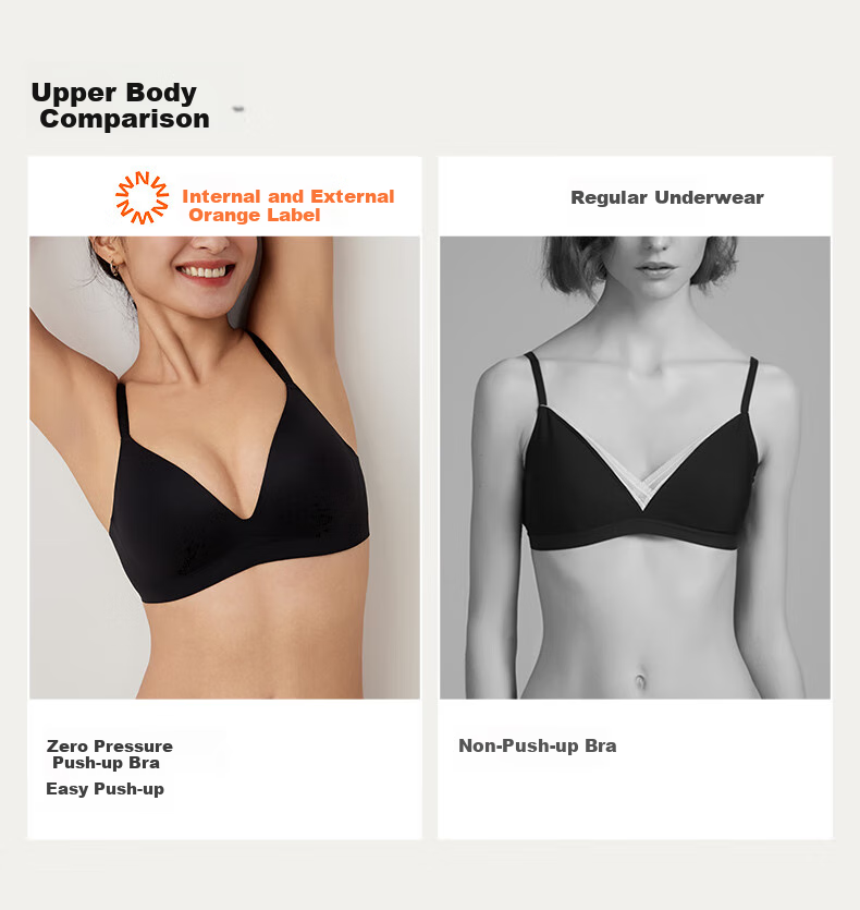 Бюстгальтер NEIWAI Orange Label, бесшовный, с мягкой резинкой, Push-Up, женский, дышащий, без косточек