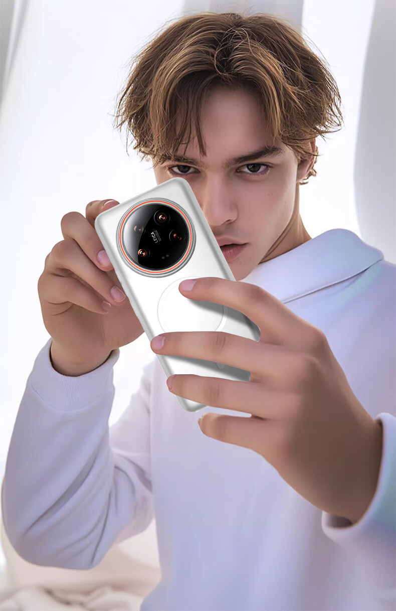 Защитный чехол Baozou для Xiaomi 14 Ultra, противоударный, магнитный, матовый, полупрозрачный, легкий, тонкий, простой, контрастный цвет, жесткий корпус, защита от отпечатков пальцев, износостойкость, черный