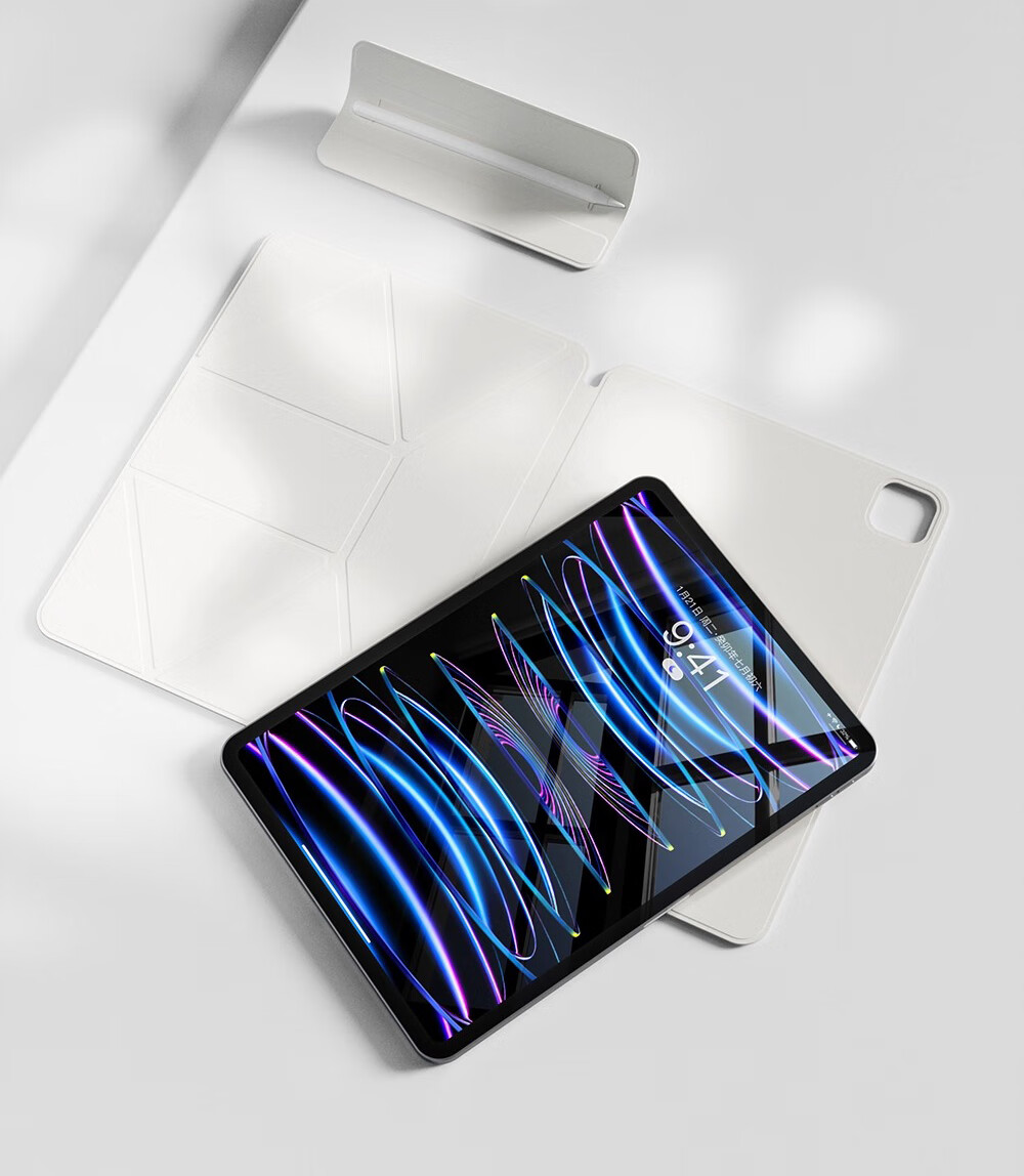 Чехол Zhiting для iPad Pro 11 дюймов (2025/2024, чип M5/M4) с двойным магнитным зажимом, противоударный, тонкий, с углом защиты от изгиба, цвет "Дымчато-серый"