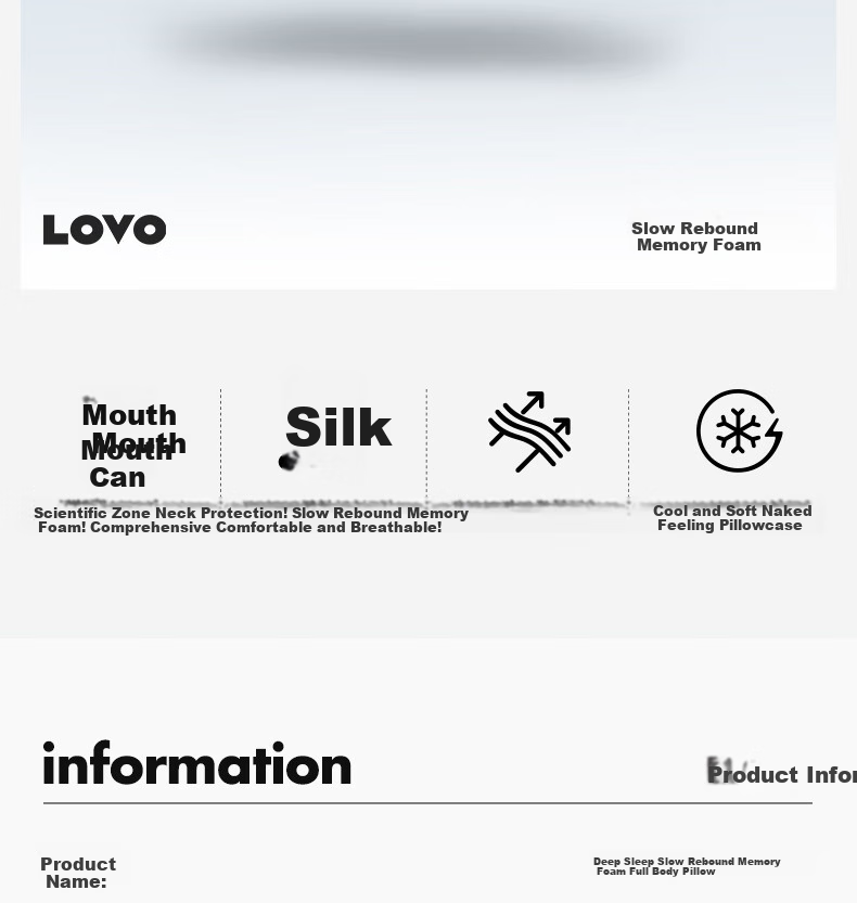 Подушка LOVO Luolai Home Textiles из пены с памятью, класс А, для сна на боку, полностью дышащая, защита шеи, для взрослых и студентов в общежитиях