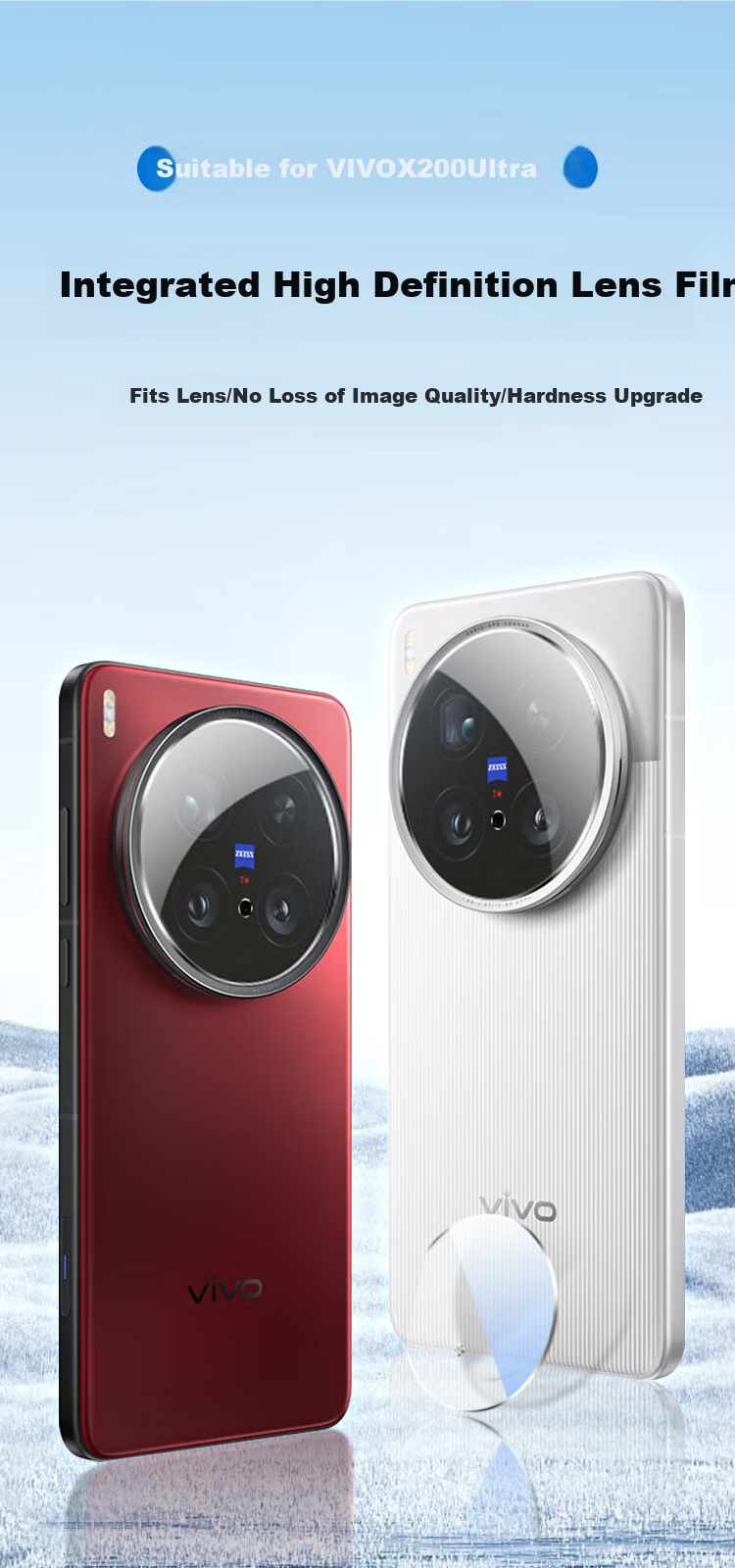 Защитная пленка для камеры KOOLIFE для Vivo X200 Ultra, задняя защитная пленка для камеры смартфона X200 Ultra, AR антибликовая ультратонкая HD износостойкая, защищенная от царапин и ударов