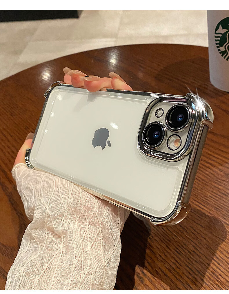 Чехол для iPhone 15 Mengxiangkejia, прозрачный, с полной защитой камеры, ультратонкий, противоударный, пылезащитный, антиотпечатки, простой дизайн для мужчин и женщин, титановый серый