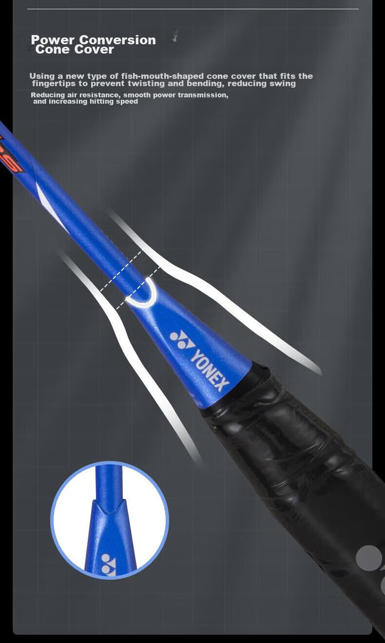 Бадминтонная ракетка YONEX Astrox AX3DGST, полнокарбоновая, струнная, 4U, 26 Lbs, черная и синяя, с лентой для захвата