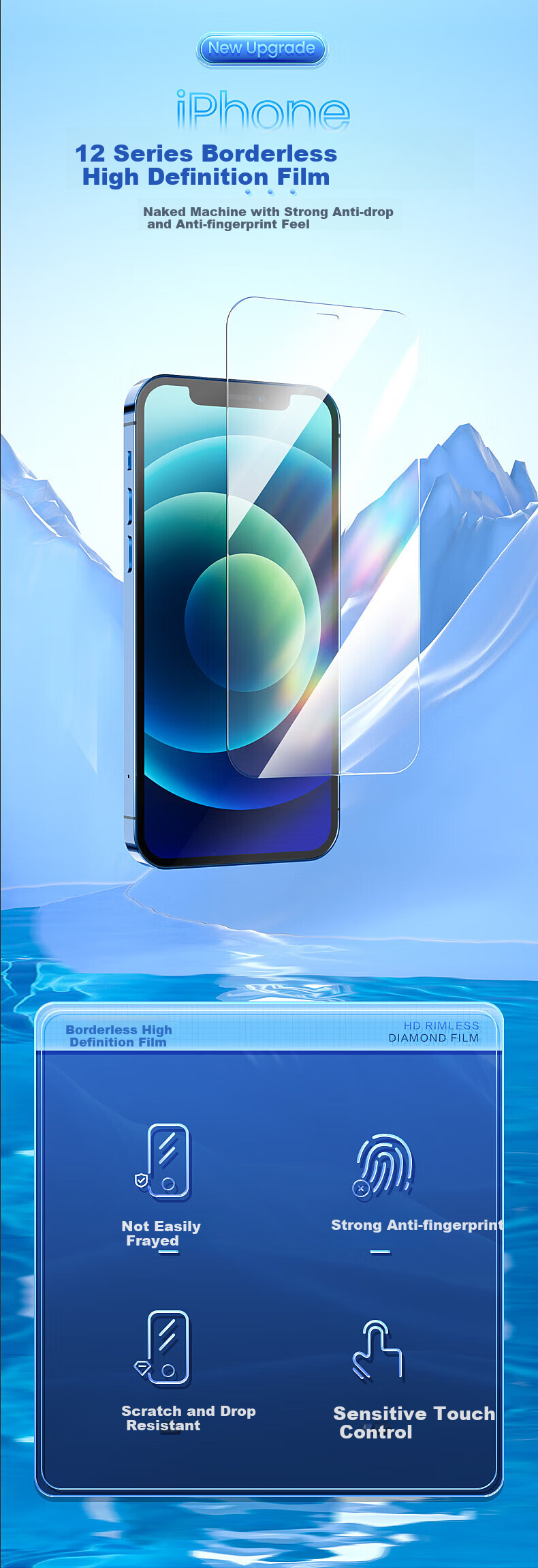 Защитное стекло PISEN для iPhone 12/12 Pro, полноэкранное, HD, защита от царапин и отпечатков пальцев, 2 шт.