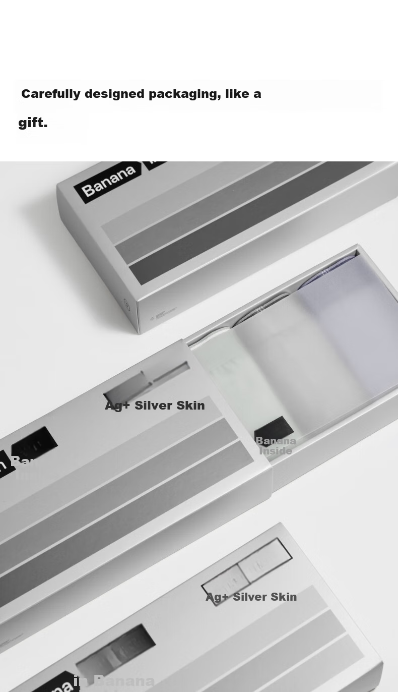 Мужское нижнее белье Bananain Silver Skin 300S, 6 пар, хлопок, дышащие антибактериальные боксеры
