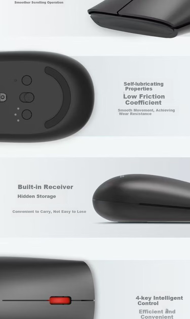Беспроводная Bluetooth-мышь Lenovo Thinkplus T60X, умная, с эргономичным дизайном, серая