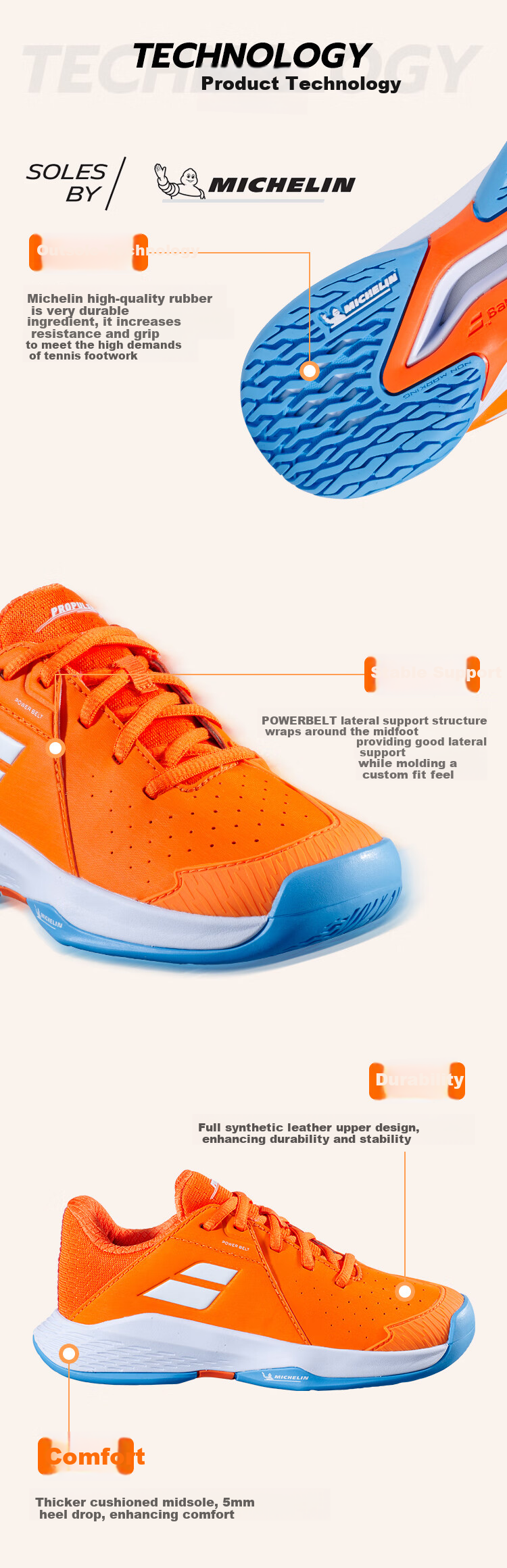 Детские теннисные кроссовки Babolat PROPULSE JR 3 AC, синие, размер 36