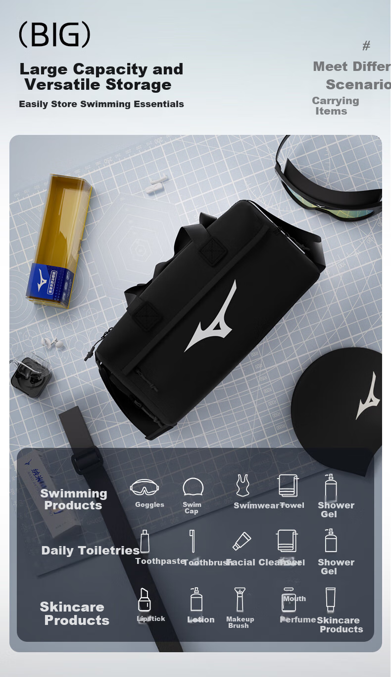 Спортивная сумка MIZUNO для плавания, большая вместимость, для фитнеса, на плечо, ручная, через плечо, для путешествий, C004, армейский зеленый
