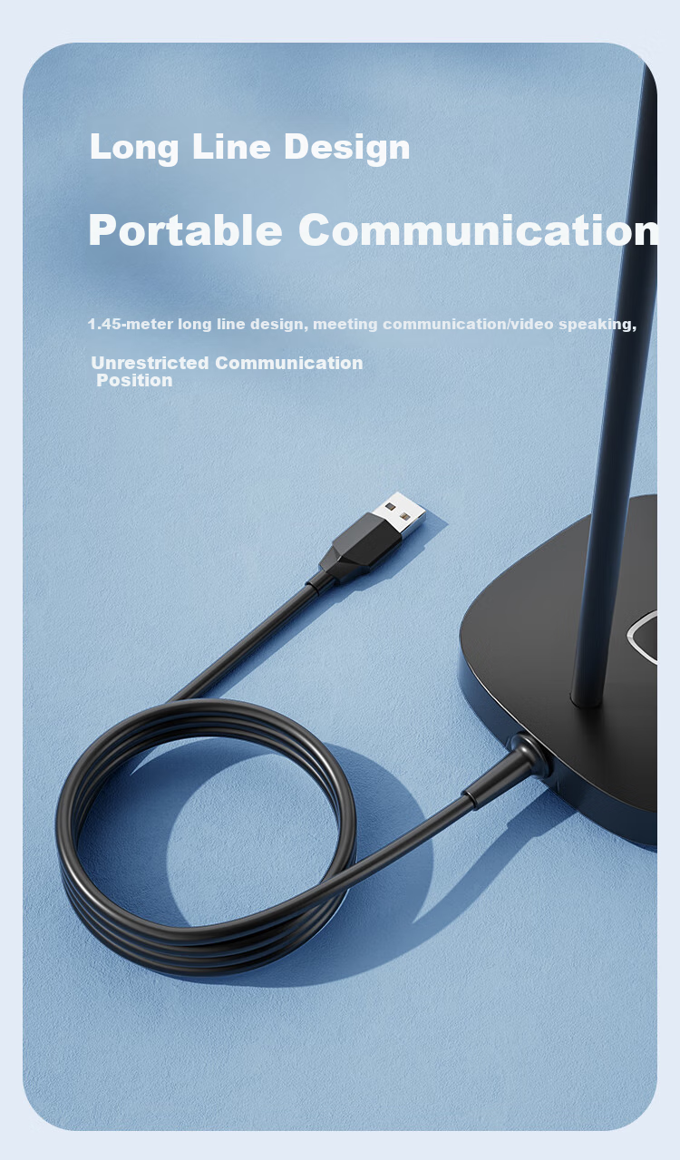 Компьютерный микрофон Newmine ZM15, USB, конденсаторный, для караоке, игр, стриминга, шумоподавление, для видеоконференций, онлайн-классов, настольный, черный