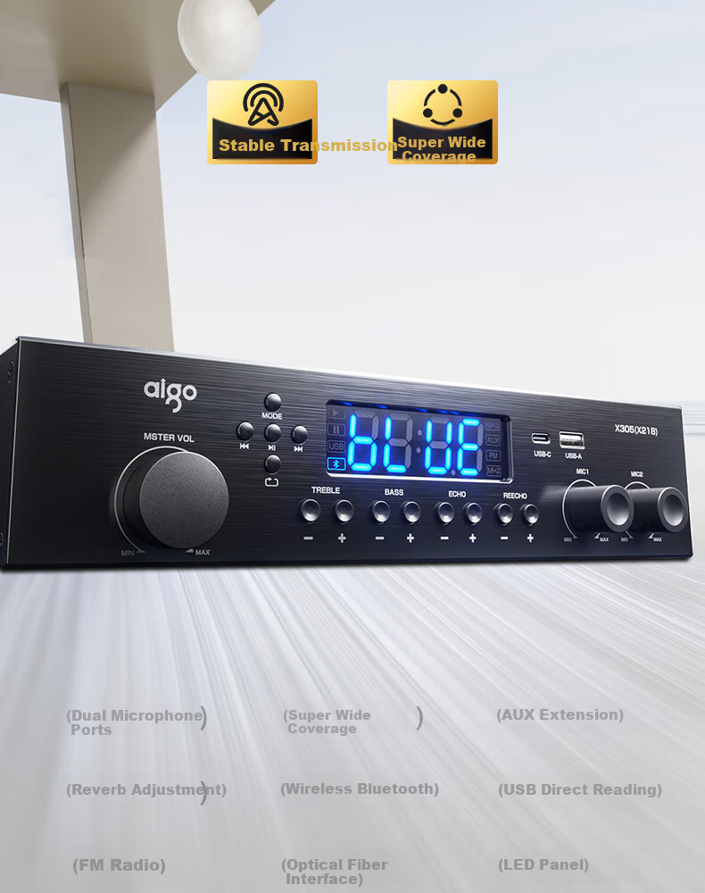 Акустическая система Aiguozhe X306, 3 предмета, беспроводная настенная, для конференц-залов, профессиональное караоке Bluetooth, домашняя сцена, аудиокомплект для танцевальной студии, спортзала и класса, высокая мощность, большой объем
