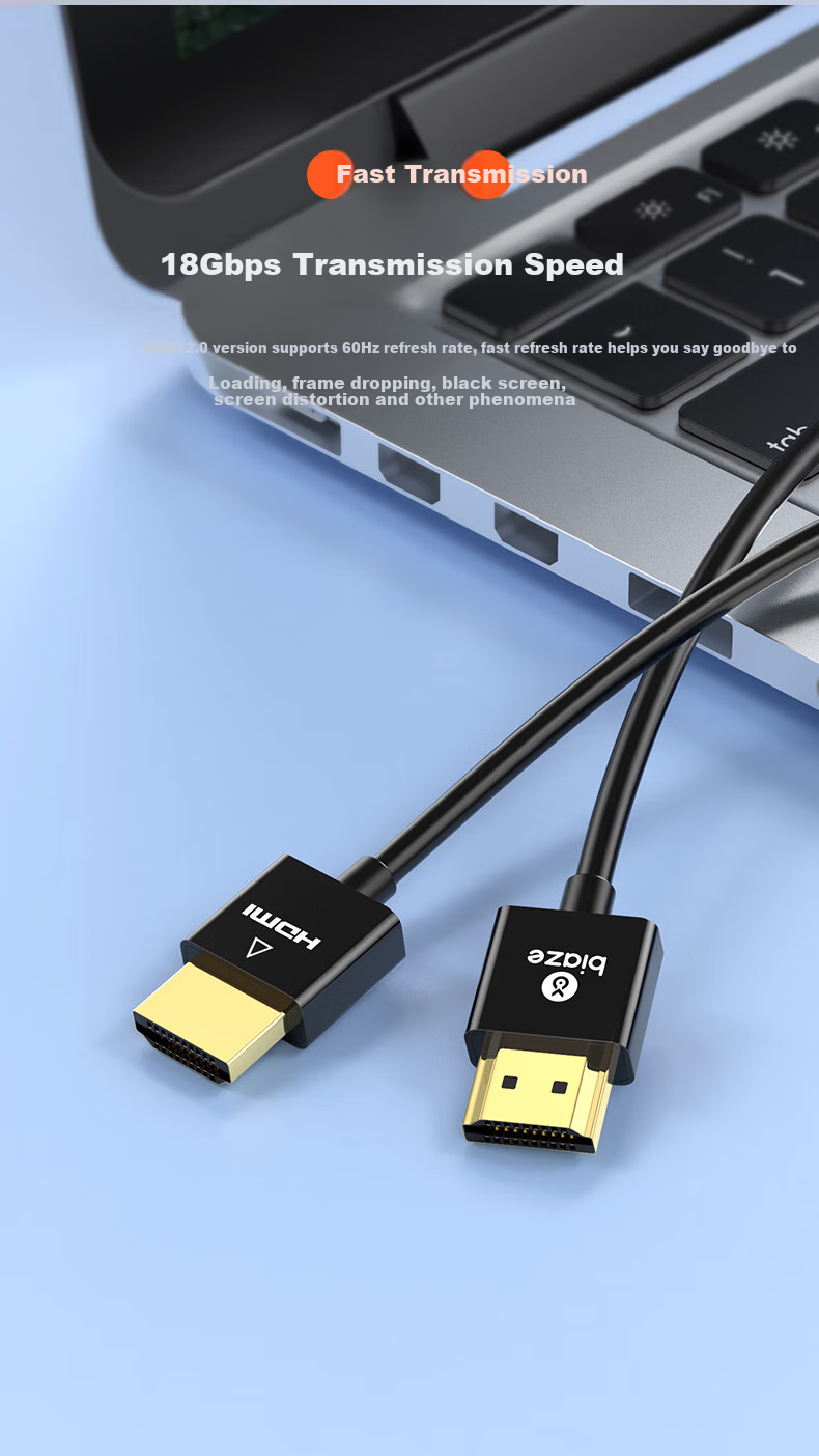 Кабель BIAZE HDMI версии 2.0, 4K, 1080P60Hz, для настольных ПК, ноутбуков, телевизоров, мониторов, тонкий гибкий кабель, 10 метров