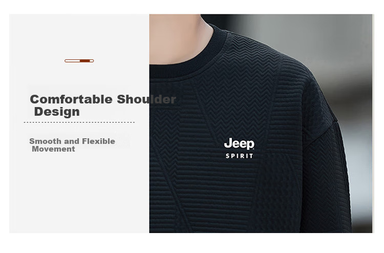 Толстовка JEEP SPIRIT мужская, с вафельной текстурой, длинный рукав, повседневная, трендовая