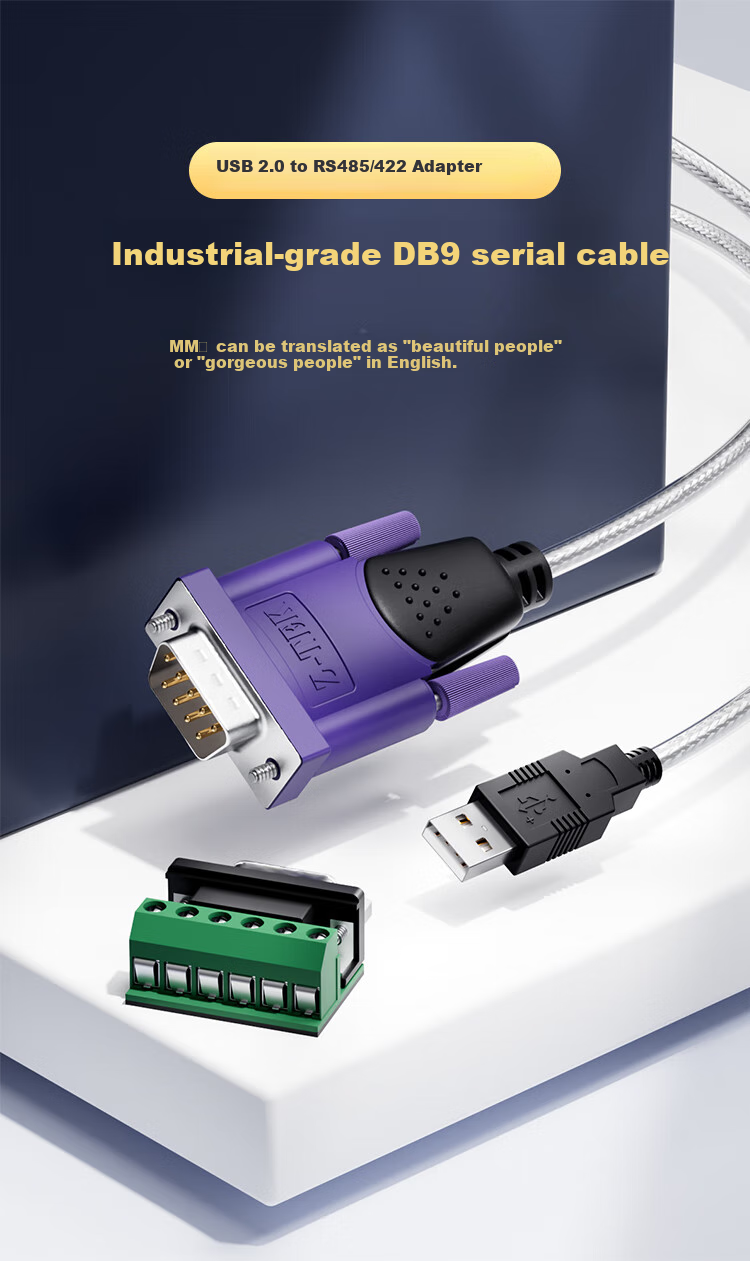 Z-TEK USB to RS485/RS422 Конвертер, адаптер COM-порта, промышленный класс, чип FT232, ZE628-005