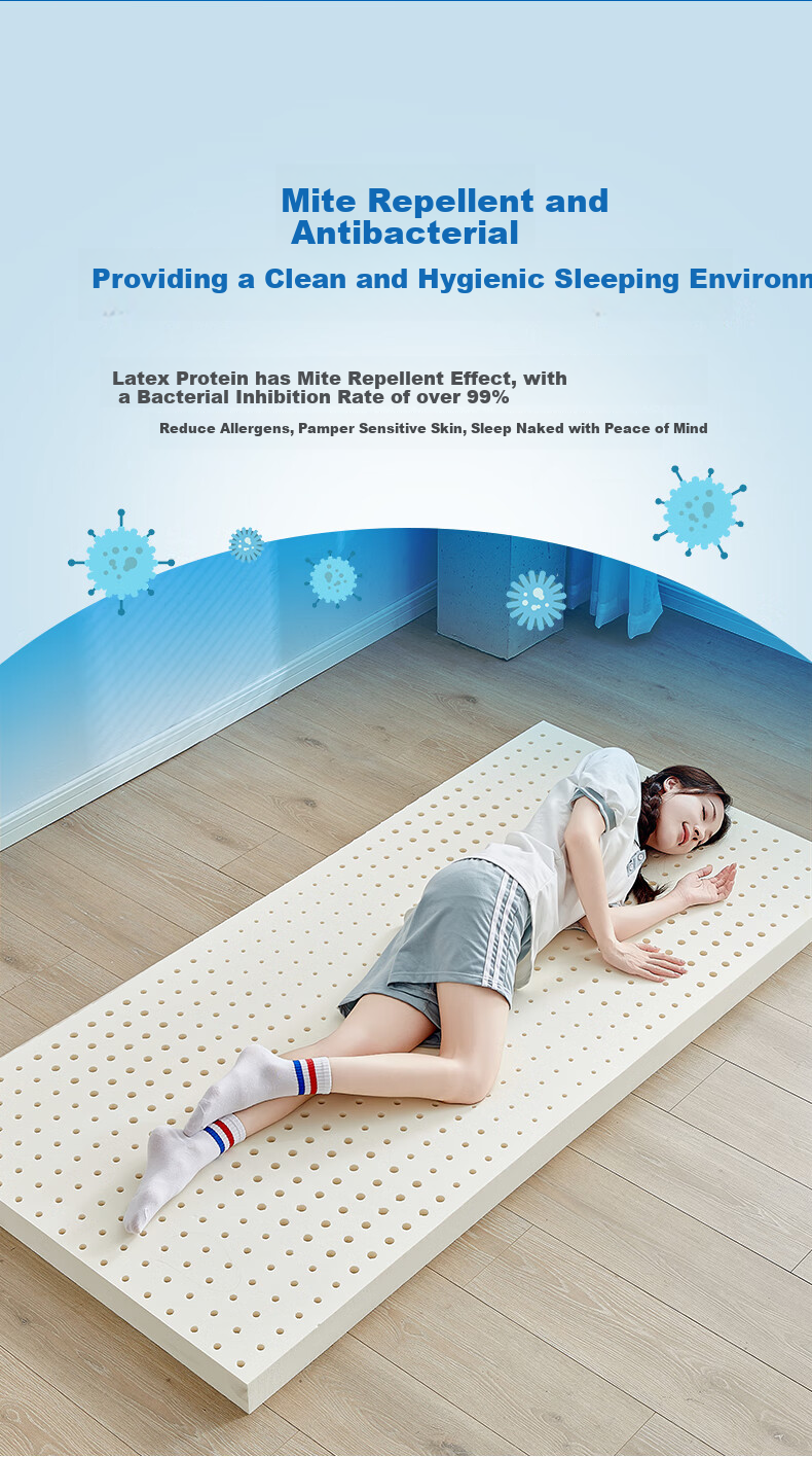 Наматрасник Baopo Student Latex Mattress, односпальный, мягкий, антибактериальный, для общежития, 100x200 см