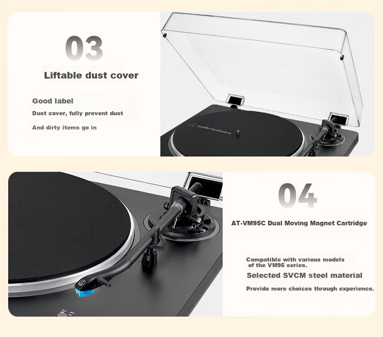 Проигрыватель виниловых пластинок Audio-Technica AT-LP70X, ременный привод, серебристый