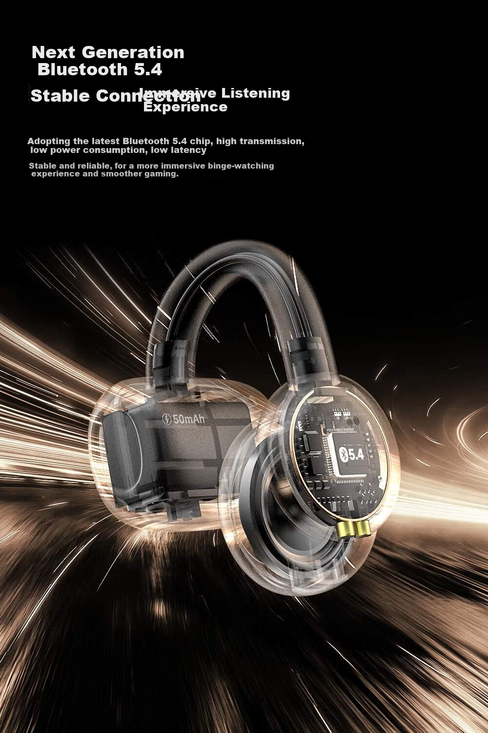 Беспроводные наушники Blackshark Fengming Ear Clip, Bluetooth 5.4, с шумоподавлением, спортивные, для бега, для Huawei, Xiaomi, Apple iPhone 17, серебристые