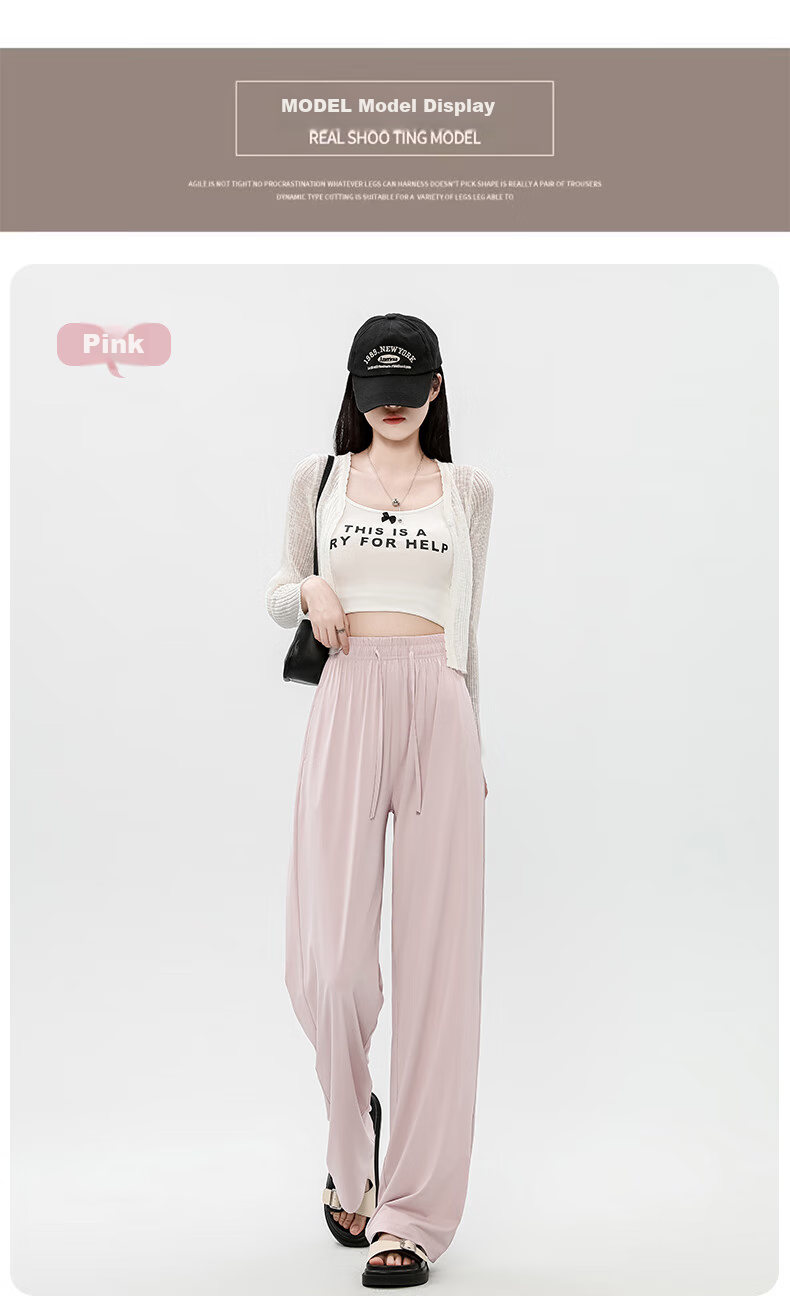 Повседневные брюки Jeanswest для женщин, осенние, свободные, удобные, универсальные, с кулиской, из ледяного шелка, защищающие от солнца, темно-серые, XL