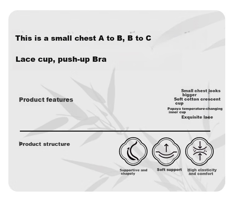 Женский бюстгальтер GRACEWELL Push-Up Bra, бесшовный, с косточками, кружевной, с боковой поддержкой, для маленькой груди