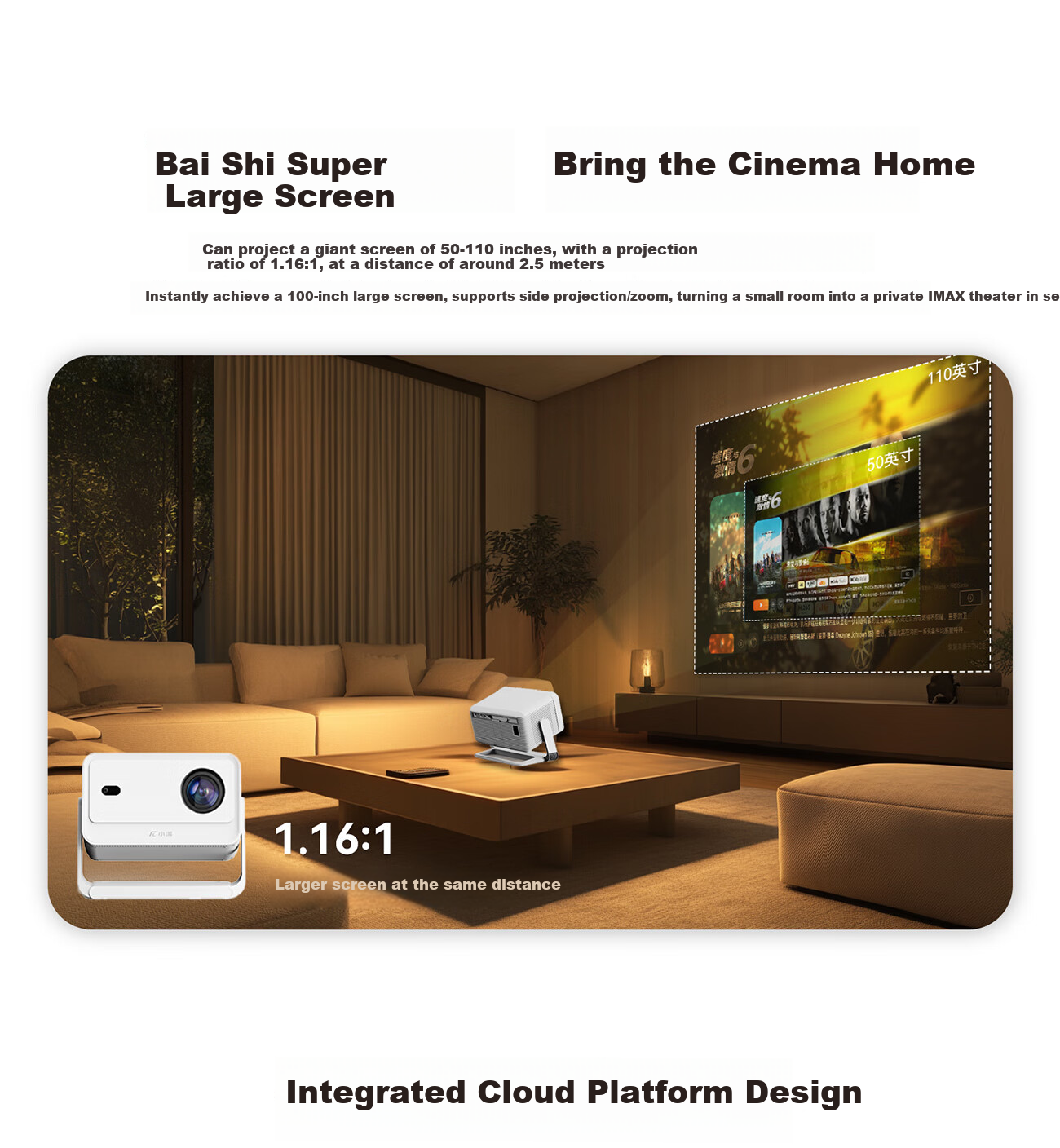 Портативный проектор Xiaopai Q5Pro, True 1080P HD Smart Portable Home Theater