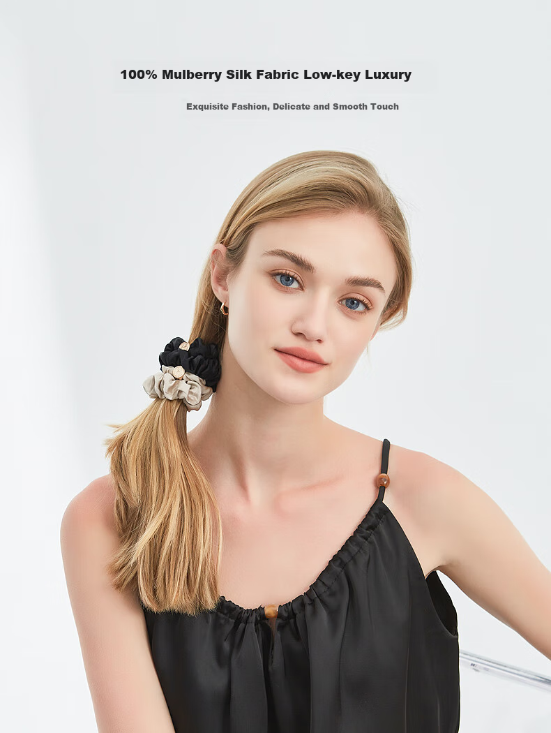 Резинка для волос ELLE из 100% шелка Mulberry, элегантная, высококачественная, шелковый подарок для девушки на Новый год