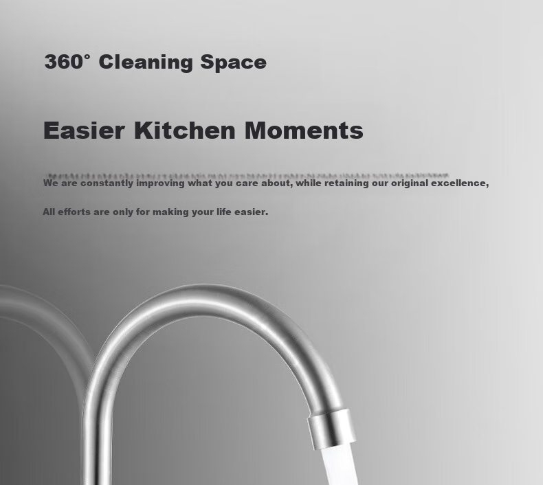 Смеситель ZUNCHI 2085G-L для кухни, однозахватный, настенный, из нержавеющей стали, с поворотным изливом на 360 градусов