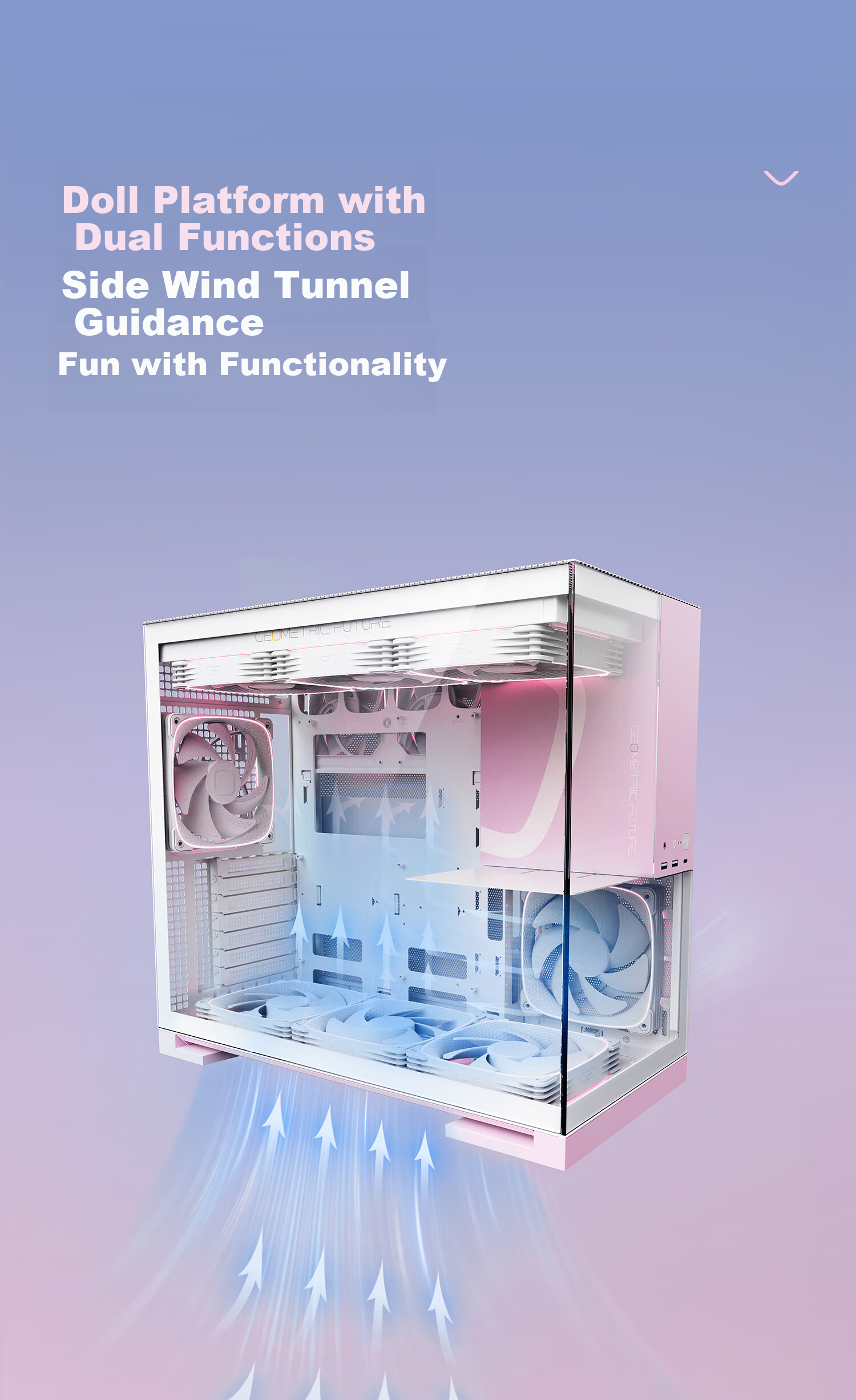 Корпус GeometricFuture Model5 Wukong Pink Limited Edition для компьютера, Розовый
