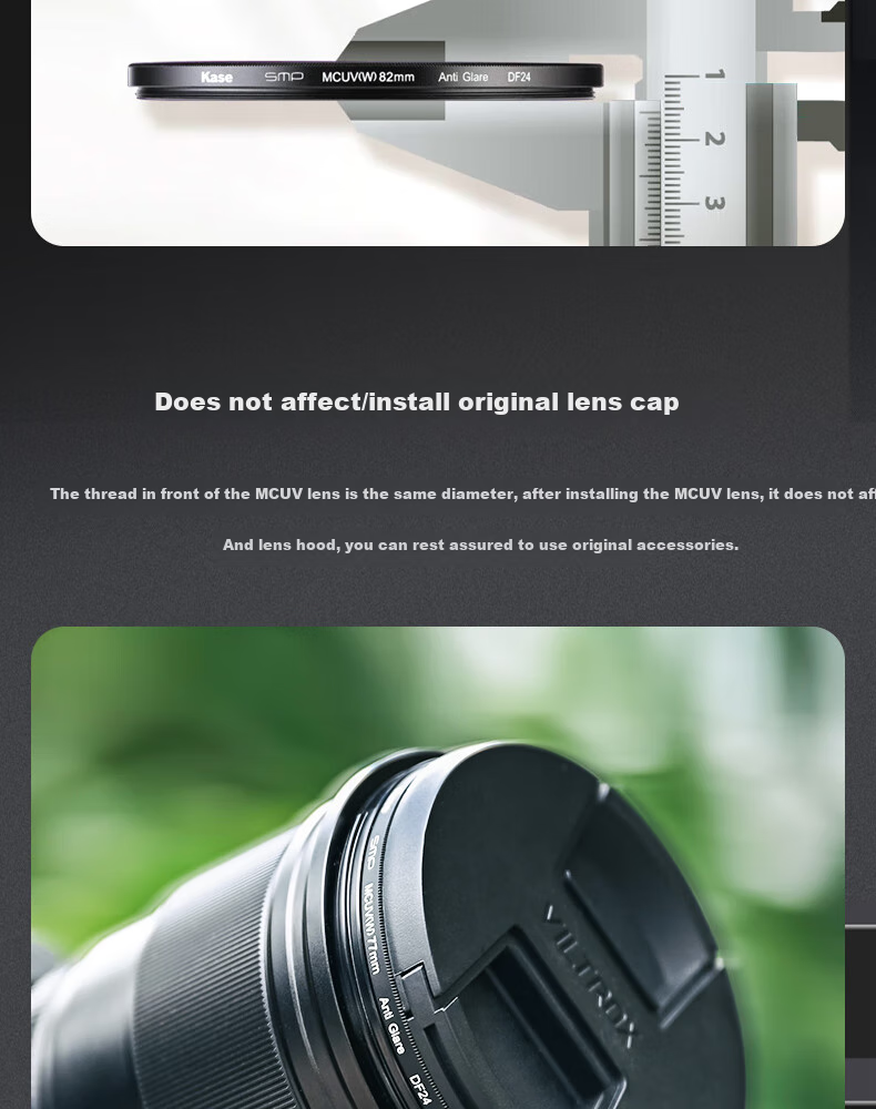 UV-фильтр Kase MCUV третьего поколения, 40.5 мм, MC Double-Sided Multi-Coated Filter Protector, высококачественный фильтр с низким отражением для объективов DSLR и беззеркальных камер, 40.5 мм