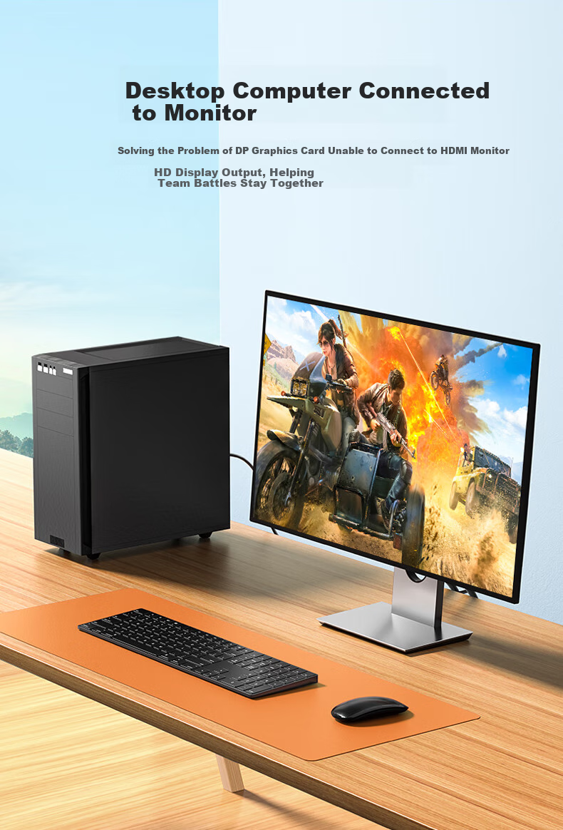 Кабель-адаптер SAMZHE DP to HDMI, 4K HD, DisplayPort 1.2 на HDMI, 5 метров, DH1050