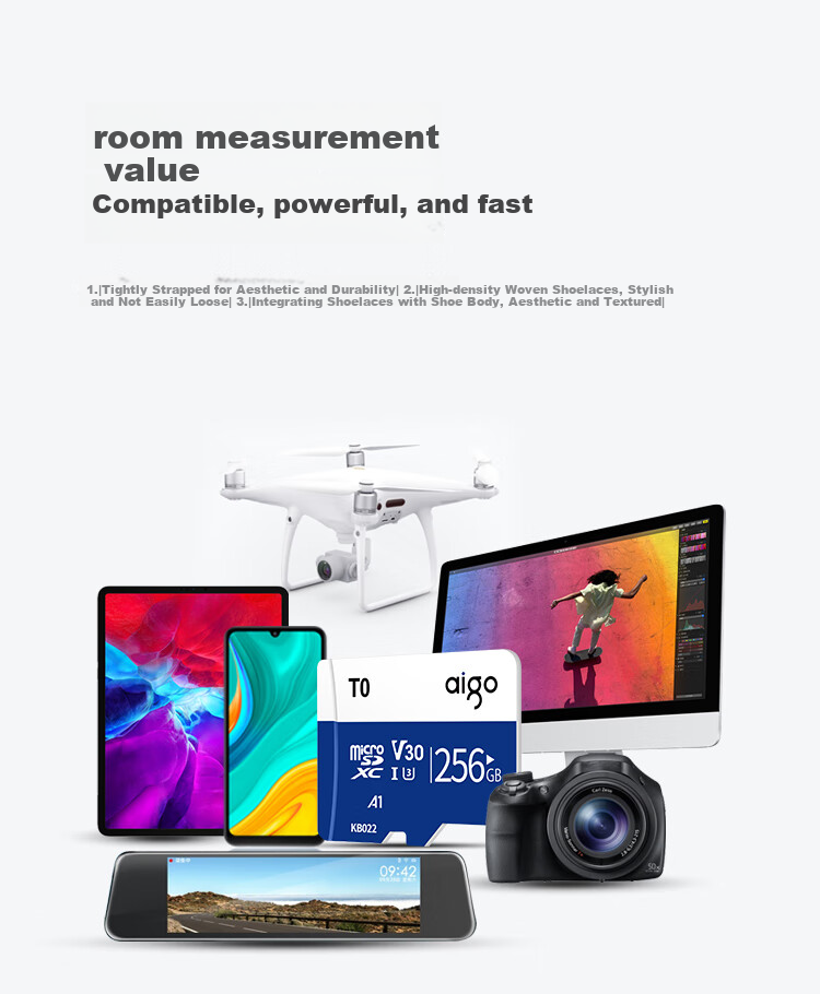 Карта памяти Aigo T0, 256 ГБ, TF (MicroSD), U3, V30, 4K, для видеорегистратора, камеры наблюдения, телефона, планшета, игровой консоли