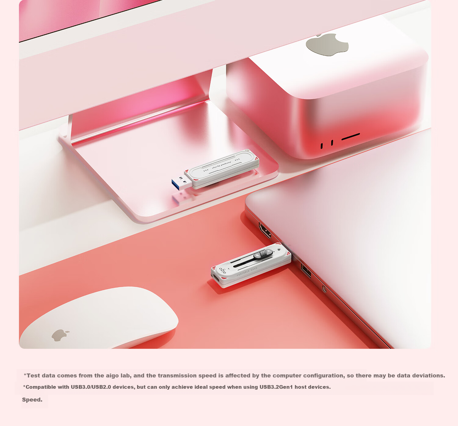 Aigo 256GB USB 3.2 Type-C OTG флеш-накопитель, 520 МБ/с, M0, двойной интерфейс для телефона и компьютера, большой объем, милый дизайн с мультяшным котиком