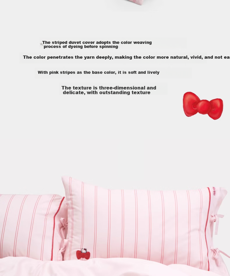 Комплект постельного белья tbh, "Hello Kitty", 1.8 м, хлопок, жаккард