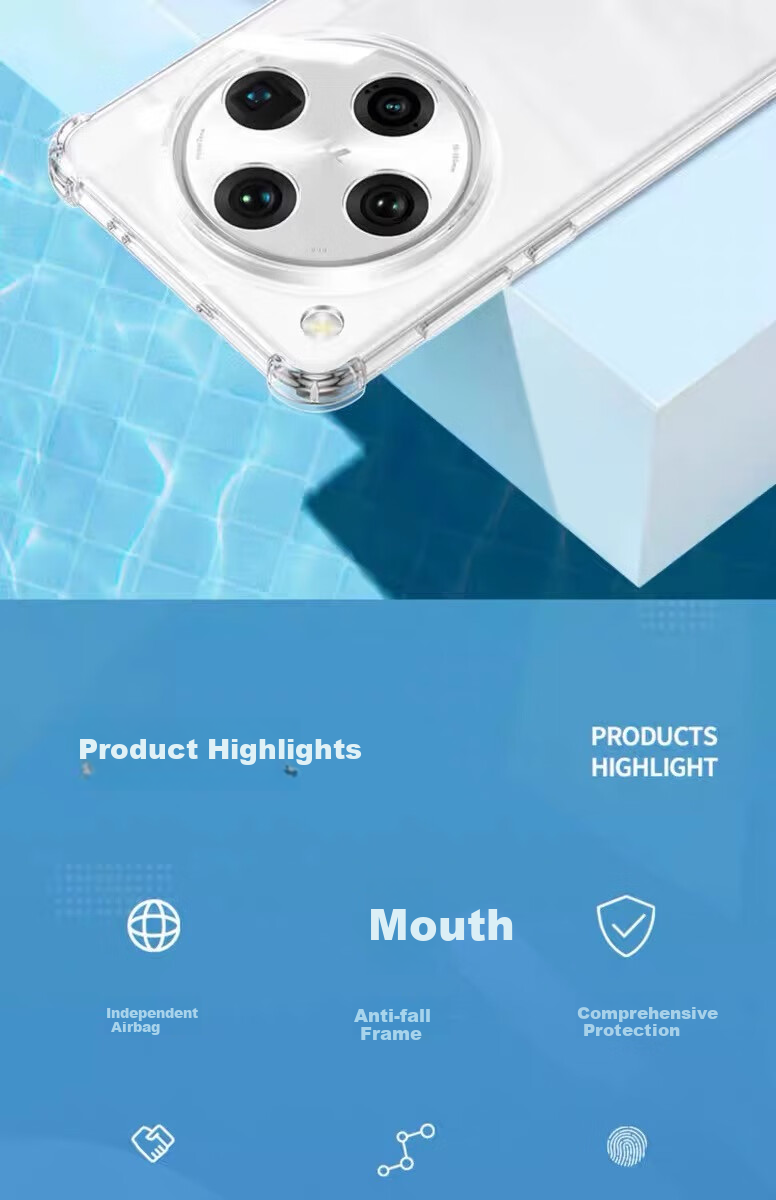 Чехол для телефона HOLDZU с воздушной подушкой для OPPO Find X8, силиконовый, ультратонкий, прозрачный