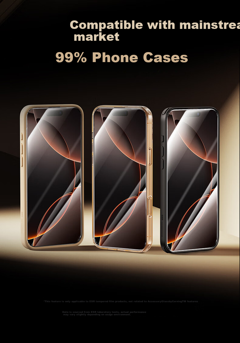 Защитное стекло ESR для iPhone 16 Pro, сертифицированное Corning, противоударное, антиотпечатки, HD Clear