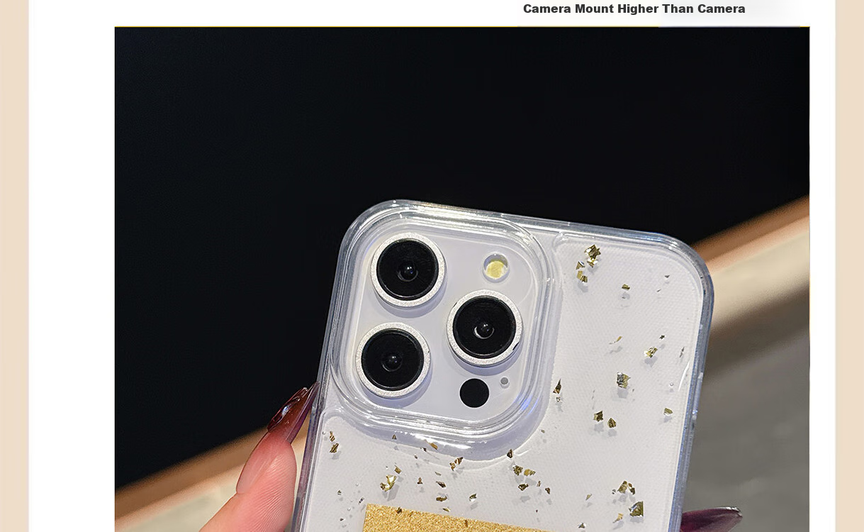 Чехол KEKLLE для Apple iPhone 15 Pro, противоударный, прозрачный, с золотой фольгой, силиконовый, с защитой камеры, полный охват, цвет "Lucky Turn"