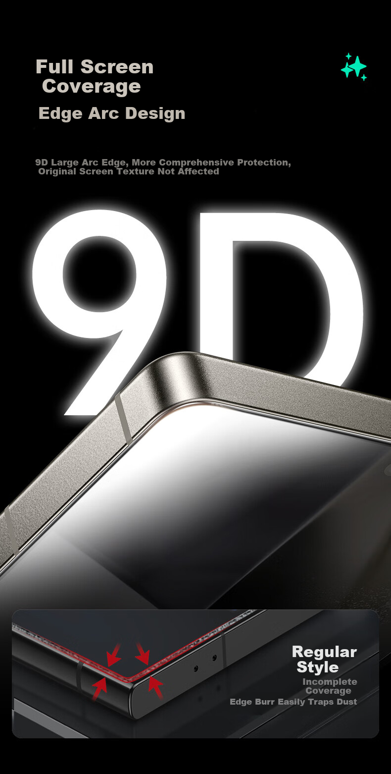 Защитное стекло ESR для Samsung S25 Ultra, 3 шт., противоударное, HD, полное покрытие