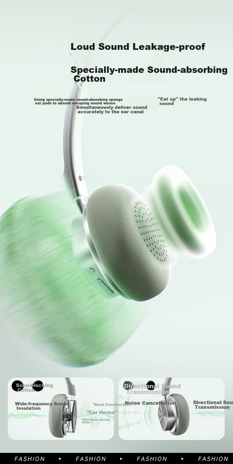 Беспроводные наушники Soaiy Z01 с Bluetooth, глубокими басами, шумоподавлением, для компьютера, ноутбуков, игр, музыки, совместимы с телефонами Apple, Huawei, Xiaomi, цвет "Монастырский камень"