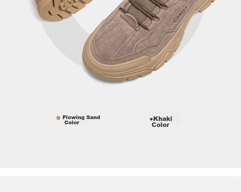 Кроссовки мужские CAMEL Retro Outdoor Hiking Workwear Casual Low-Top Shoes, G13A342170, Хаки, Размер 38