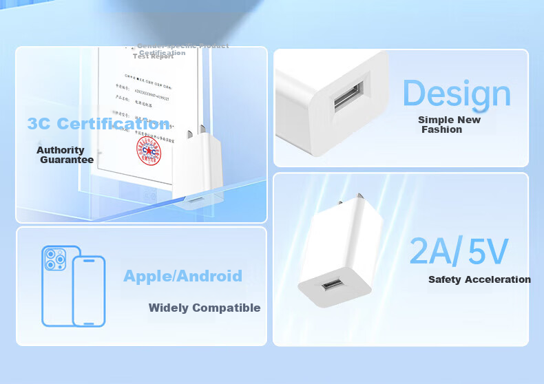 Зарядное устройство KOVOL 5V 2A USB, сетевой адаптер питания для телефонов Apple, Android, OPPO, наушников, смарт-часов, вентиляторов, настольных ламп
